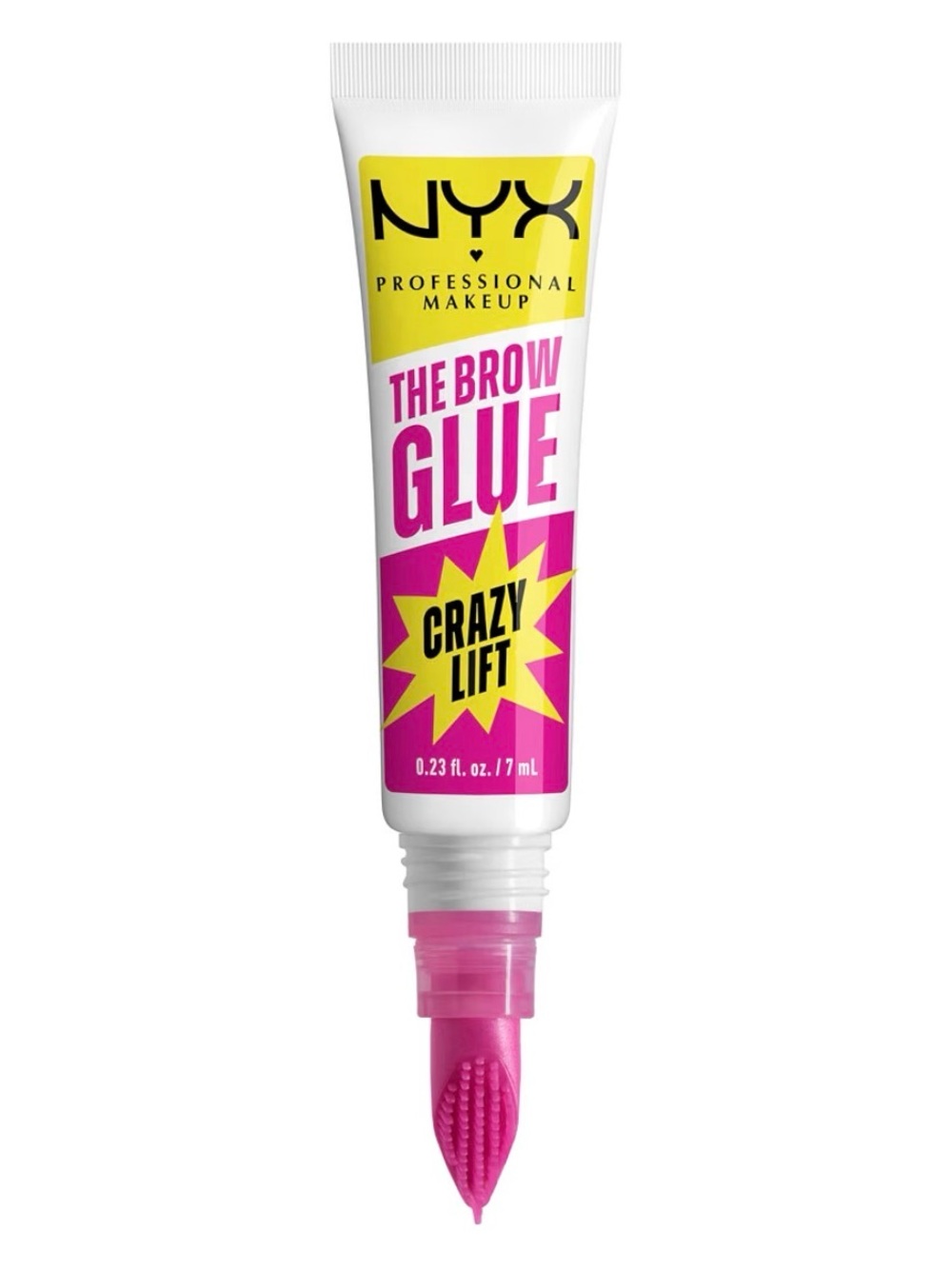 NYX The Brow Glue — White Tube with Pink & Yellow Accents